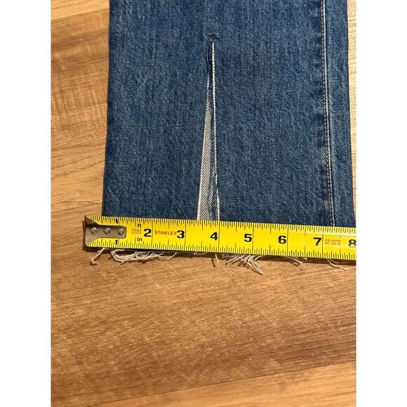 Veronica Beard Keane Jeans Long Straight Leg High Rise Split Denim Size 23 - Picture 11 of 13